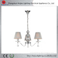 Crystal Metal chrome plating chandelier fabric lamp shades chandelier for living room dining room